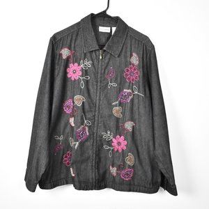 Breckinridge Embroidered Denim Jacket 2X